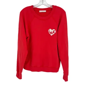 Spiritual Gangster Heart Forever Sweatshirt Women L Red Loungewear Streetwear thumbnail 3