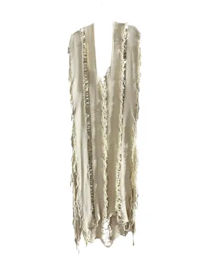Oversized Fringe Beach Cover Tan thumbnail 3