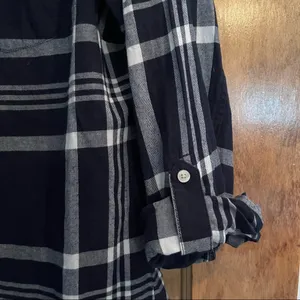 Tommy Hilfiger Blue and White Plaid Button Down Top Size S/P. thumbnail 2