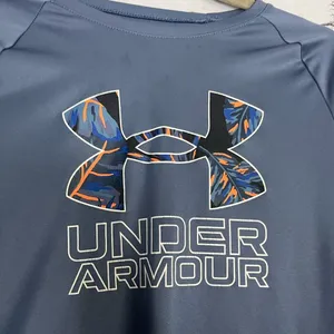 Under Armour Youth XL Navy Performance Logo Athletic Loose Fit Gym Training Tee thumbnail 6