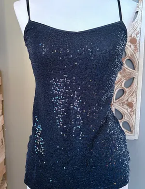 Express navy Sequin Camisole Top thumbnail 1