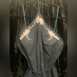 Floral Embroidered Halter Dress thumbnail 2