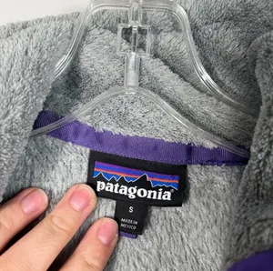 Patagonia Women's Gray Purple Re-Tool Plush Fleece Pullover Sweatshirt Small S thumbnail 3