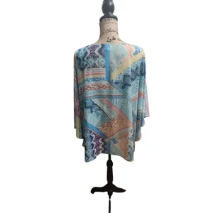 Chico's Patchwork Print Tunic Top‎ Flowy Blouse Colorful L/XL thumbnail 2