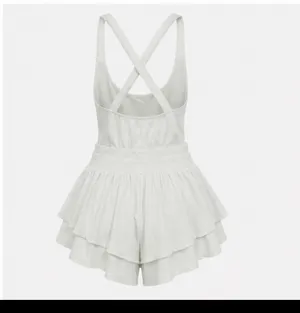 Free People Movement Shorts Romper, white thumbnail 4