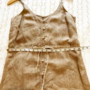 Bella Dahl 100% Linen Button Front Midi‎ Dress Tan size XS thumbnail 7
