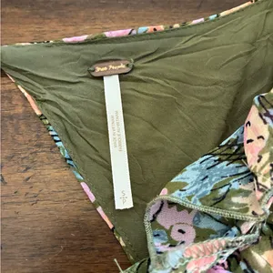 Free People Mabel Printed Blouse Women’s Small Garden Combo Lace Up Green Top thumbnail 2