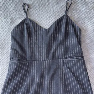 Anthropologie Size 2 Black Wide Leg‎ Pin stripped Jumpsuit thumbnail 2