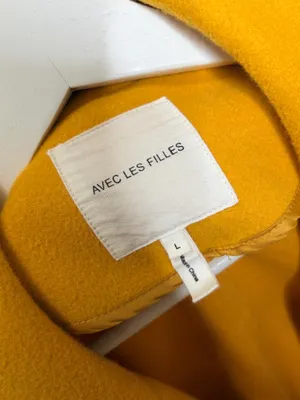 Avec Les Filles Mustard Utility Jacket L Quiet Luxury Shacket Coat Chic Modern thumbnail 6