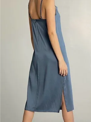 Almina Concept Draped Slip Dress Blue Size M thumbnail 3