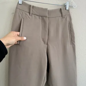 Quince Stretch Straight Leg Trouser Pants‎ Women XS Taupe Brown Minimalist NWT thumbnail 6