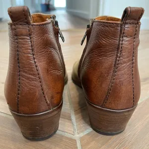 Madewell Cait Two Tone Leather Suede Zip Up Ankle Boots 7.5 Brown thumbnail 8