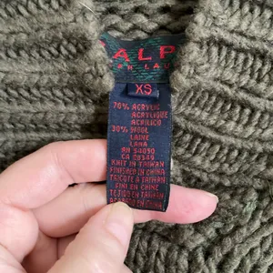 ***Ralph Lauren Vintage Army Green Wool Blend Knit Hoodie Sweater thumbnail 4
