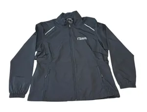 Core365‎ Ladies XL Black Lightweight Full Zip Windbreaker Jacket Logo thumbnail 1