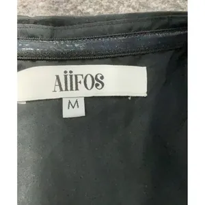 AIIFOS Erin Silk Strapless Asymmetrical Midi Dress Black Womens Medium REVOLVE‎ thumbnail 4