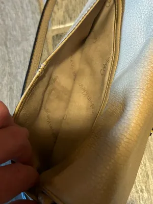 Calvin Klein Cream Leather Crossbody Bag with adjustable strap thumbnail 10