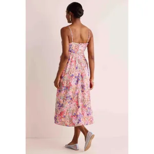NWT Avara Just Me Iris Floral Embroidered Midi Dress Medium Smocked Cottage Boho thumbnail 8