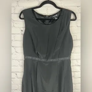 Forever 21 Black Sheath Dress size large Zip Back Lined Sleeveless Ribbon‎ thumbnail 3