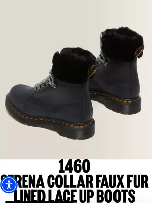 Dr. Martens 1460 Serena Collar Faux Fur Lined Lace Up Combat Boots 7 NWOT thumbnail 2