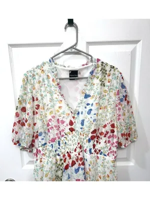 Maison Tara Bright Floral Midi Dress Garden Party Bloomcore Tea Party‎ Easter 16 thumbnail 13