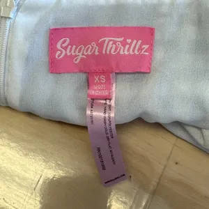 Sugar Thrillz Dolls Kill‎ Mini Dress Gingham Plaid Puff Sleeve XS A-line Blue thumbnail 5