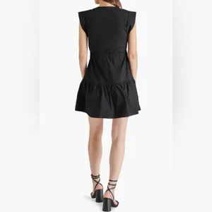 Steve Madden Black Amanda Mini Dress V Neck Sleeveless Size M thumbnail 2