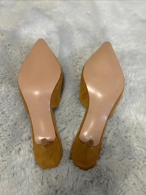 Olomisa Faux Suede Kitten Heel Mules Mustard thumbnail 8