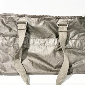 Kipling Metallic Silver Nylon Angela Handbag Tote thumbnail 3