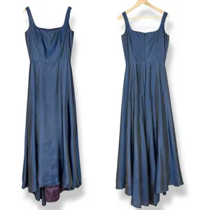 Vintage 90s Prom Dress FLAWS‎ Blue Sleeveless Iridescent Formal Classic Gown thumbnail 2