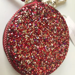 New York & Company Glitter Round Zipper Pouch Bag Charm Key Chain, NWT thumbnail 9
