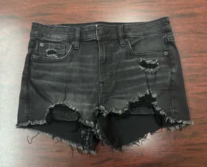 American Eagle Next Level Stretch High-Rise Shortie Black Shorts Size 8 thumbnail 1