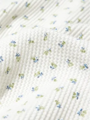 Uniqlo Waffle Full Open Mini T-Shirt | Pattern NWT White XS thumbnail 4