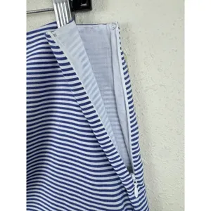 Vineyard Vines Women Blue White Striped Embroidered Hem Cotton Mini Skirt Size 8 thumbnail 5