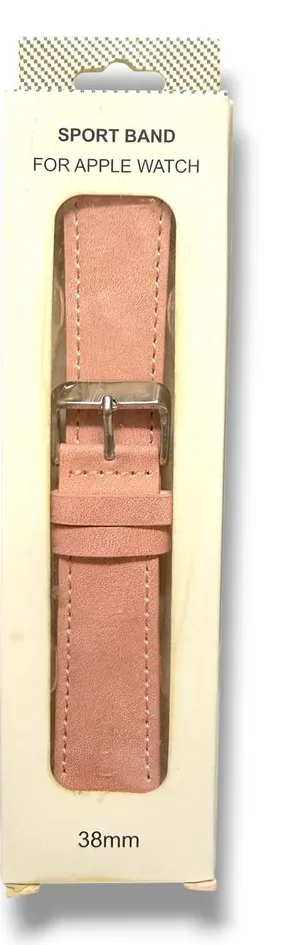 Sport Band for Apple Watch 38mm Dusty Rose Pink Faux Leather Buckle‎ Strap New thumbnail 1