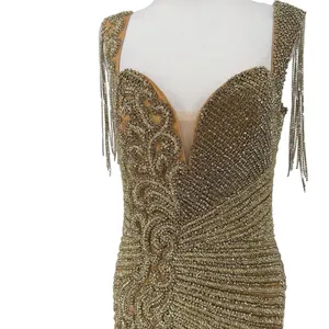 Portia and Scarlett Gold Beaded Sequin Crystal Formal Dress Size 12 NWT thumbnail 9