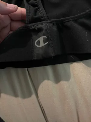 Champion Black Racerback Sports Bra with Small Logo thumbnail 3