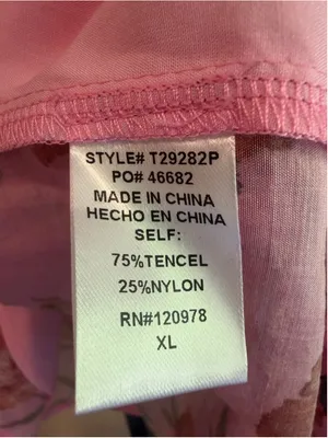 Entro Floral Print Blouse in Pink Size XL thumbnail 8
