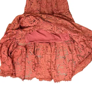 Dress the Population Burnt Orange Gold Lace Tiered V-Neck Midi Dress size S thumbnail 10