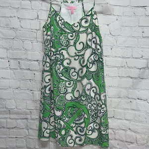 Lilly Pulitzer Green & White Paisley Dress Size XS thumbnail 2