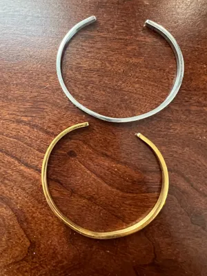 Silver and Gold cuff bracelets thumbnail 5