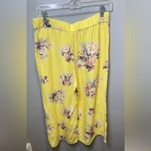 Anthropologie Feather Bone‎ Women's Talese Pants Crop Flare Floral Size 8P thumbnail 6