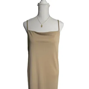 H&M Cream Beige Midi Slip Dress L NWT 90s Minimalist Clean Girl thumbnail 3