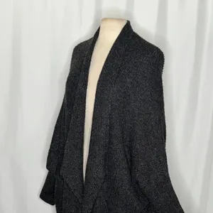 Anthropologie SLEEPING ON SNOW Primula Cocoon Cardigan Charcoal Gray Wool Large thumbnail 6