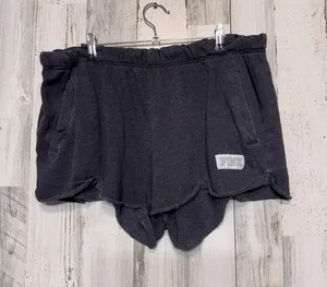 Victoria’s Secret PINK Lounge Shorts Women’s Large Black Scallop Hem Pocket Logo thumbnail 1