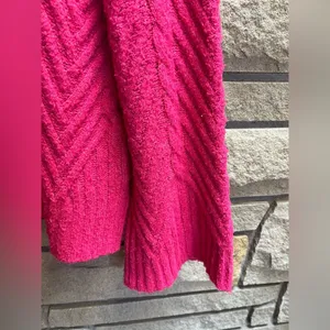Free People Mock Neck Bell Sleeve Sweater Hot Pink XL thumbnail 5