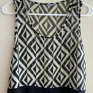 Charlotte Russe Geometric Pattern Tank Top with Gold Stud Detail, Size Small thumbnail 2