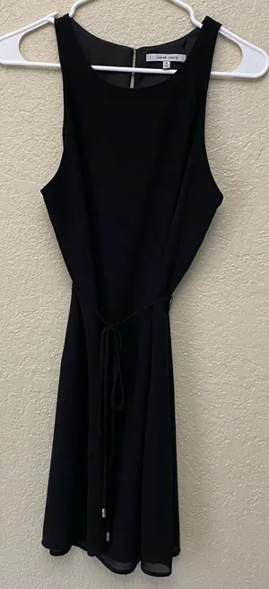 Naked zebra mini black dress with belt thumbnail 1