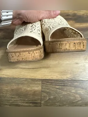 Esprit Pheby Crochet Platform Cork Heel Sandals Women’s Size 11M thumbnail 5