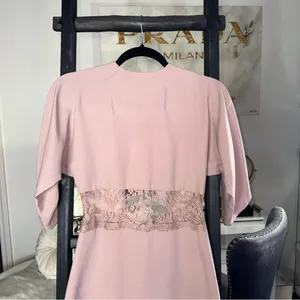 ASOS Blush Pink Lace Panel Mini Dress Open Back Soft Kimono Sleeves Womens 0 New thumbnail 5