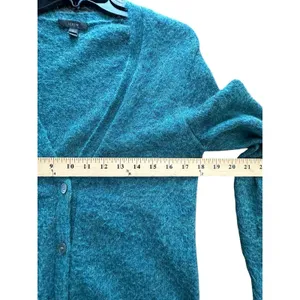 J CREW KID MOHAIR CARDIGAN SWEATER SHEER KNIT GREEN Size Small #KL14-8‎ thumbnail 8